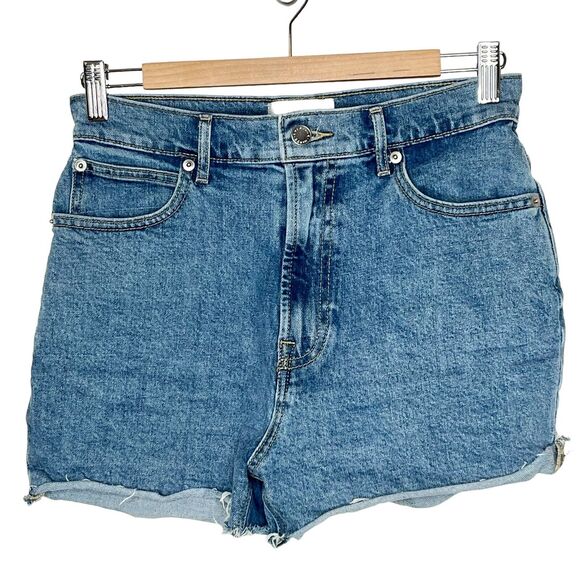 Everlane The Way High Denim Short Women’s Size 27 Cutoff Raw Hem Shorts - Picture 1 of 8